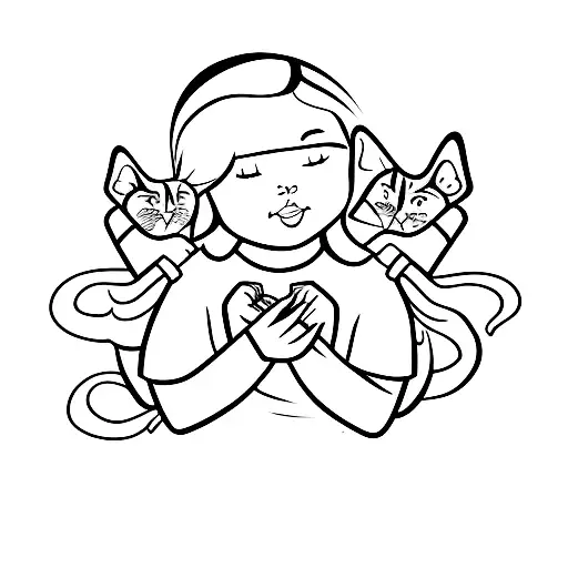 A Girl Holding A Cat