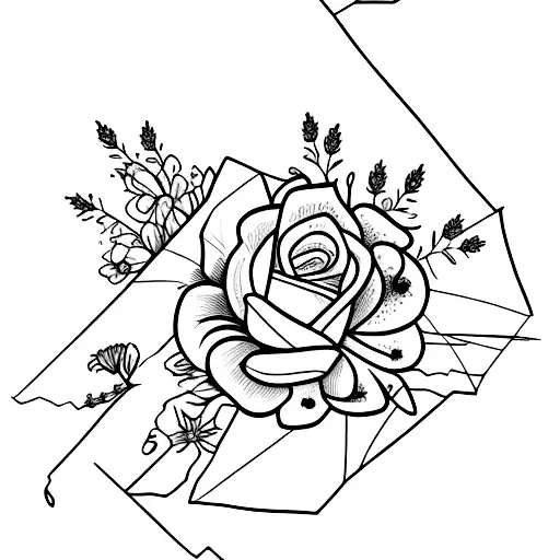 Broken Sword With Wildflowers