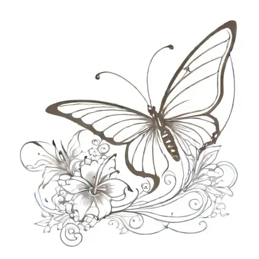 Butterfly With Musical Note For Body And Bird Of Paradise For Head