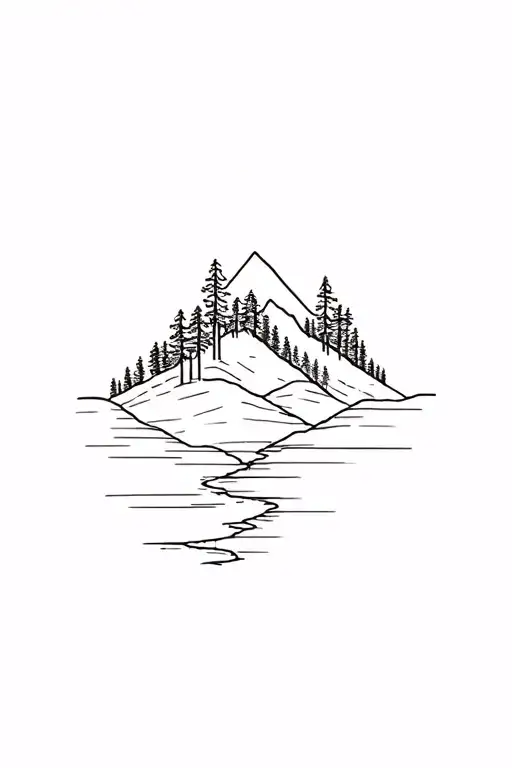 Forearm Mountain Landscape With Forrest And River