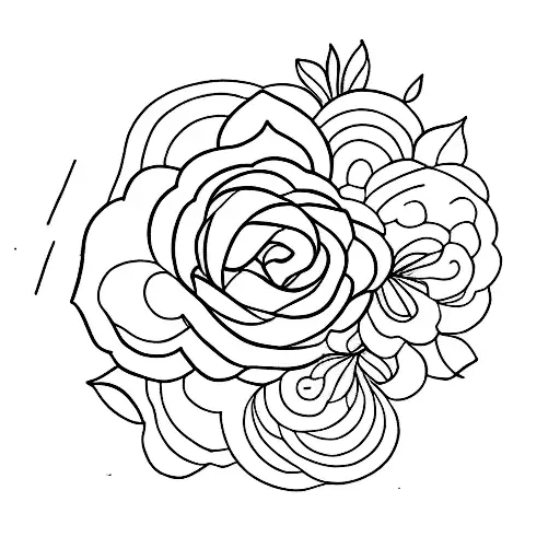 Fine Line And Flowers