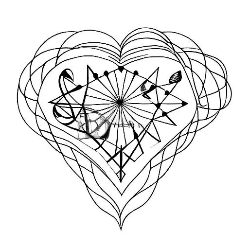Bold Gothic Outline Of Love Heart