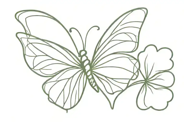 Butterfly And 4 Leaf Clover