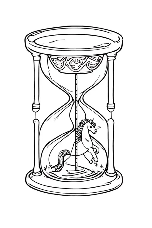 An Hourglass With A Carousel Horse