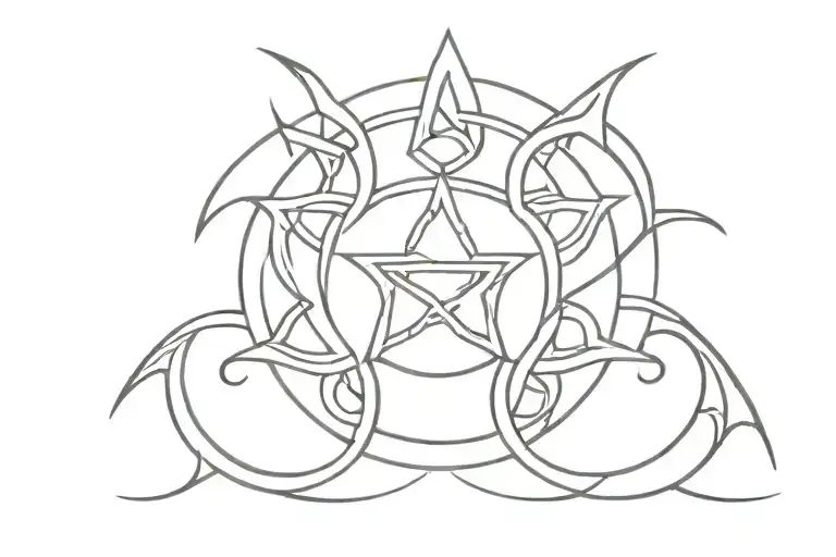 Celtic Pagan Star Triple Moon