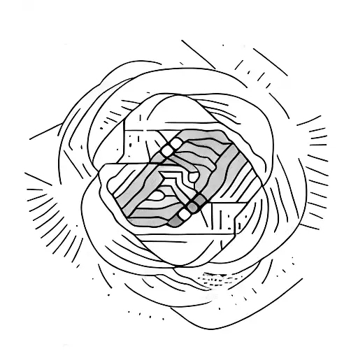 A Minimalist Tattoo Of An Artist's Palette With A Circle In The Center