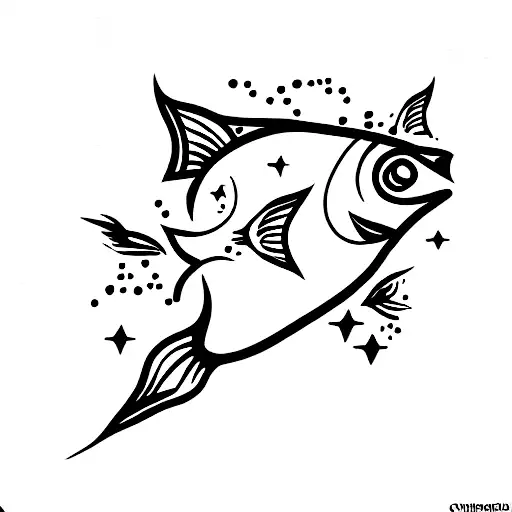 Fish With Leaves And Sparkles