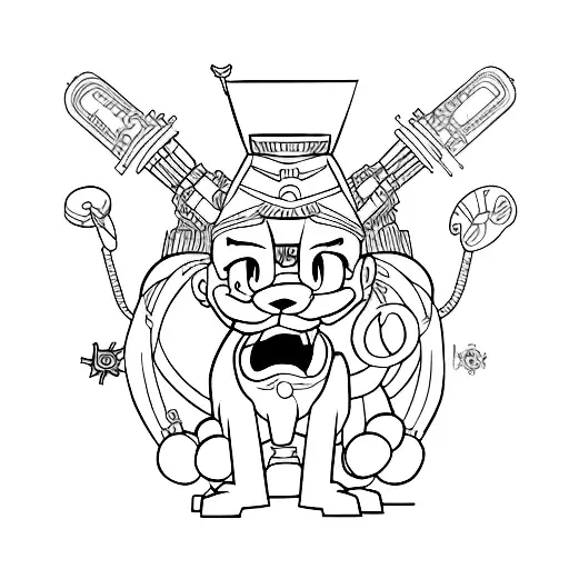 Cpu With Connectors And Hercules Disney