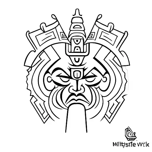 Mayan God With Laptop