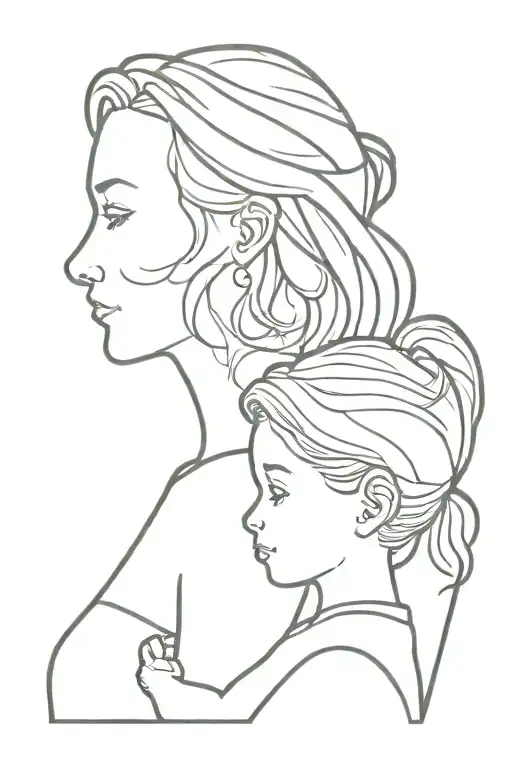 Mother Daughter Silhouette