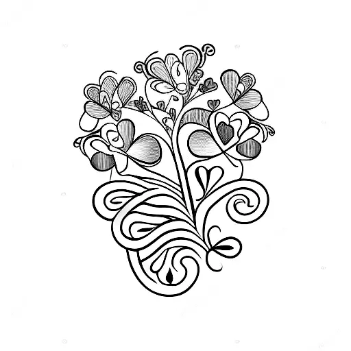 Shamrock With Heart Leaf