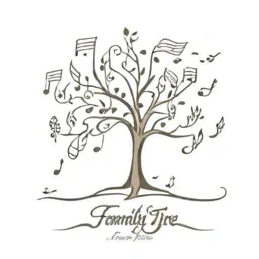 Family Tree Made Of Music Notes