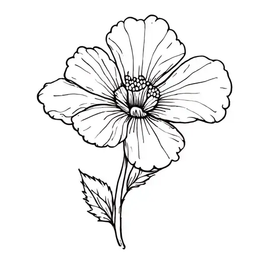 Geranium Flower Simple Line