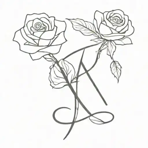 Litte Rose With Letter H
