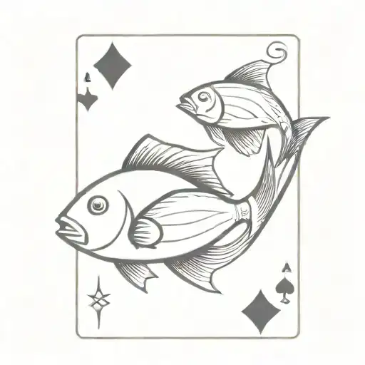 Fish And Spades Card
