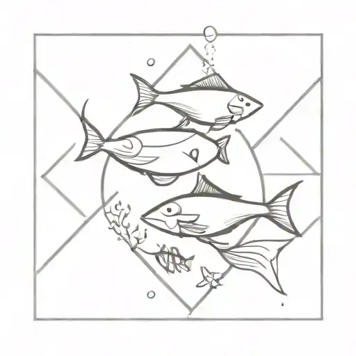 Spades And Fish Swimming Upstream