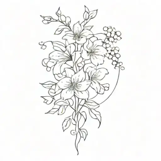 June And December Birth Flower Bouquet With Vines And String