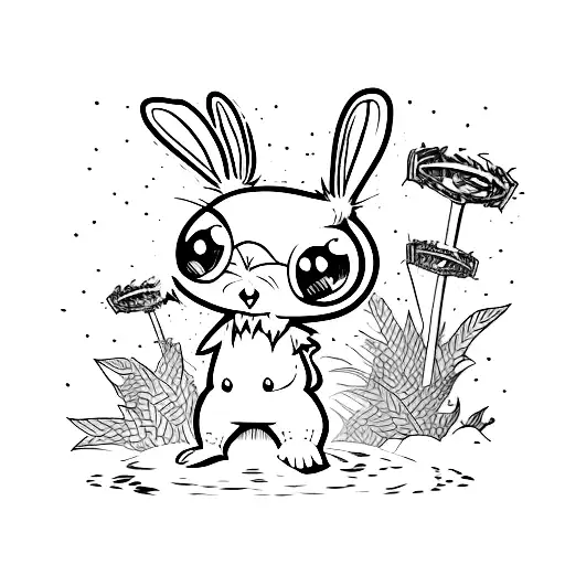 A Cartoon Male Punk Rock Rabbit Character