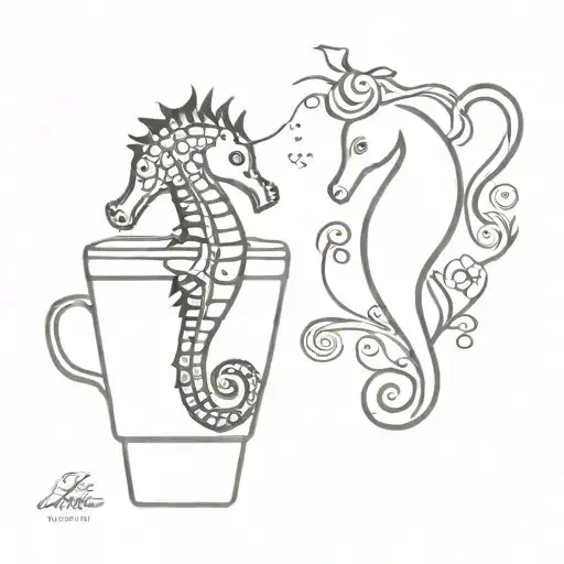 Seahorse And Coffee Cup