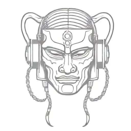 Samurai Mask Headphone Cable Transforming Raw Material