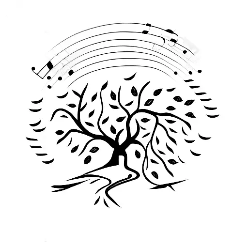 Tree Without Leaves With Guitar And Piano
