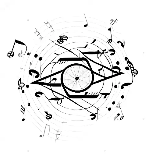 Electricity And Music Notes In One Frame