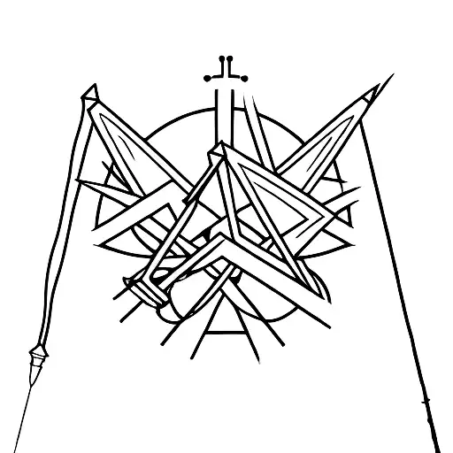 A Broken Arrow With Street Signs As The End