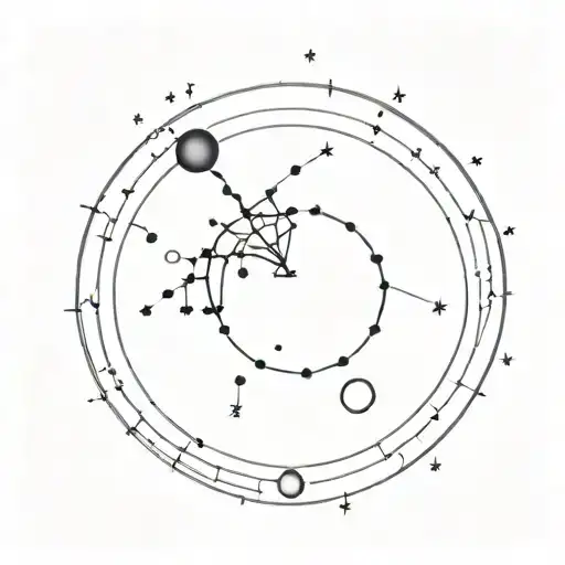 Scorpio Constellation With Sun And Pluto Planet Next