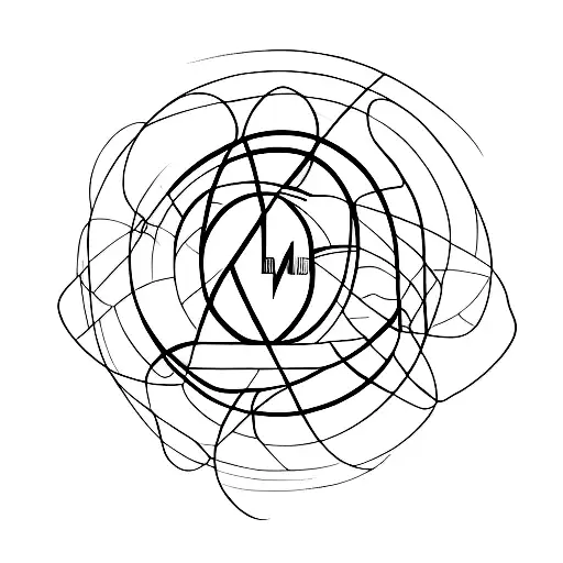 Abstract Circle That Contains Letters M And N