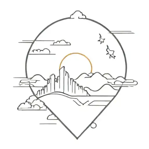 Minimalism Sunset Scene