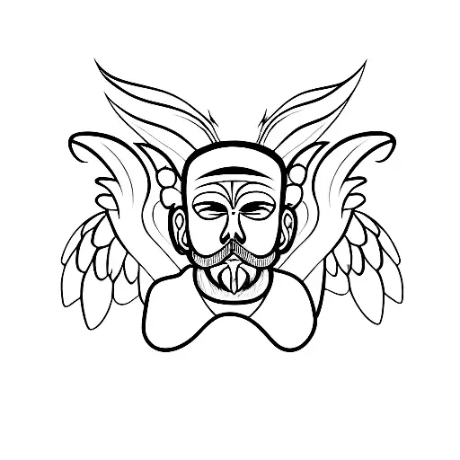 Angel Wings With Lines On Sides