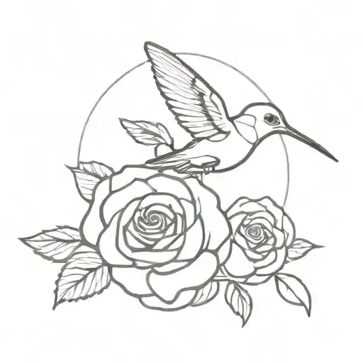 Humming Bird And Rose