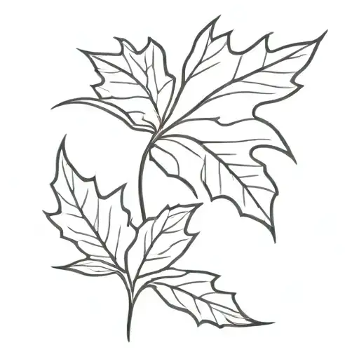 Fine Line Maple Leaf Intertwined