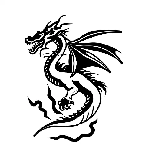 Dragon Surrounded By Fire