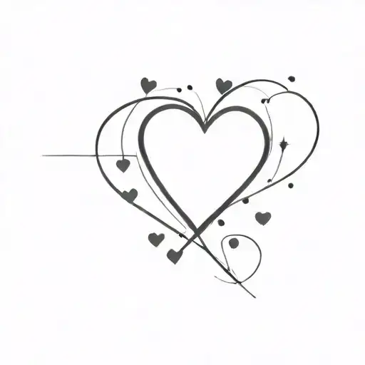 Small Random Black And White Hearts