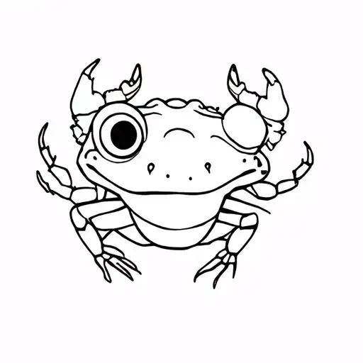 Frog With Crab With One Eye