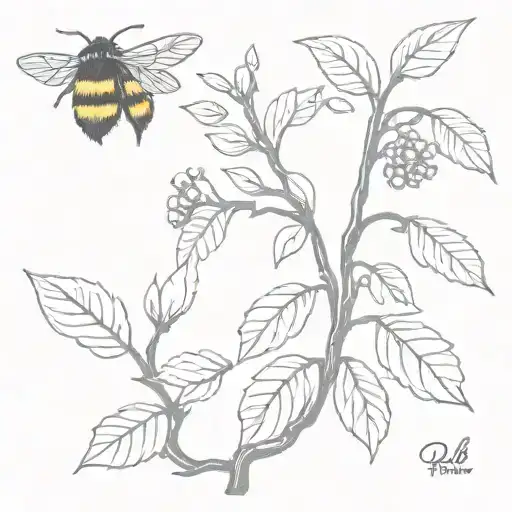 Bumblebee On Berry Vine Wrist