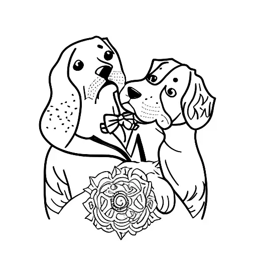 Beagle With Fox Terrier Hugging