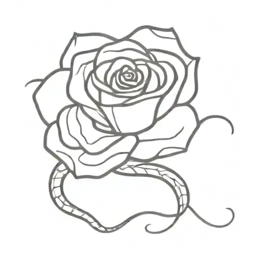 Snake With Rose Pattern