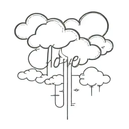 Fine Line Word Tattoo Of A Cloud