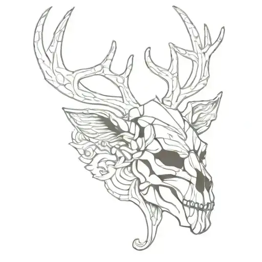 Yaqui With Traditional Deer Head On A Skull