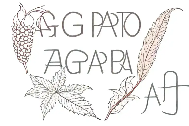 Word 'Agapao' With Rhubarb And Blackberries