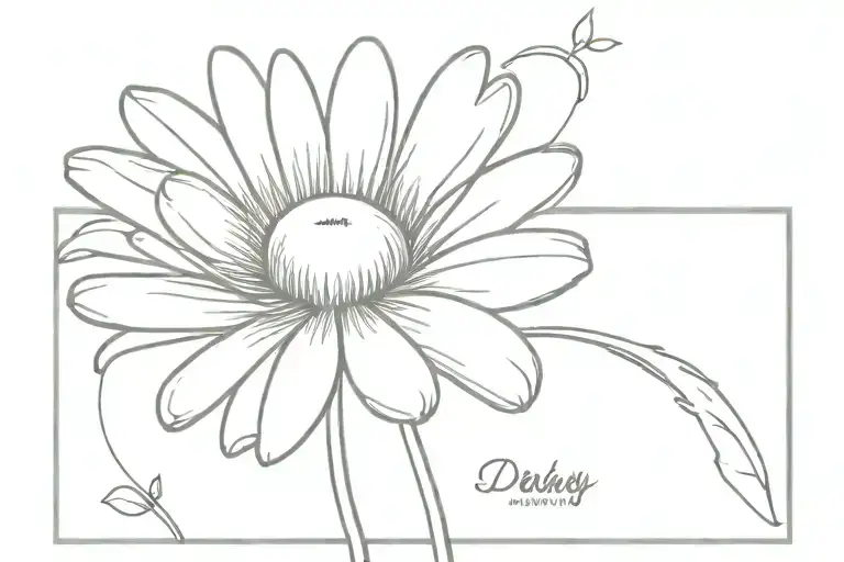 Daisy Flower With Name Daisy Mae Up The Stem