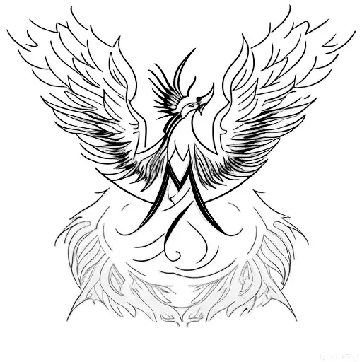 A Minimalist Tattoo Of A Phoenix Rising From The Number 30