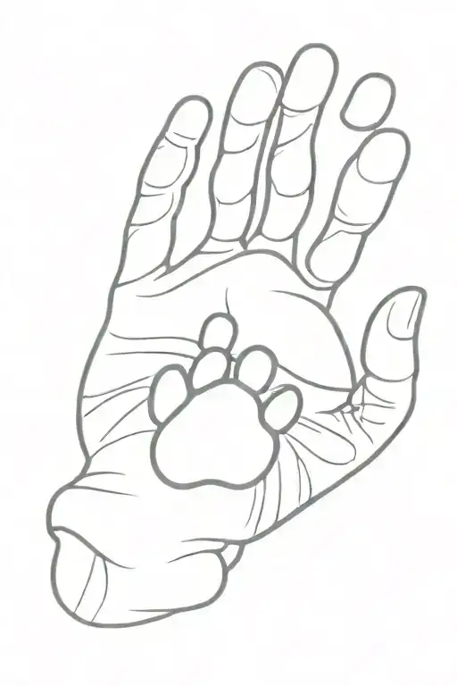 A Dog Paw Print With A Rubber Toy Bone Hand Holding