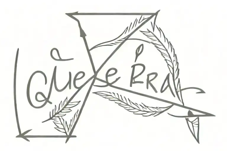 Fine Line Native American Single Arrow With 'Que Sera Sera' Inscription