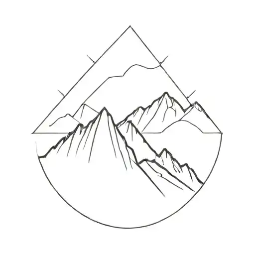 A Minimalist Geometric Mountain Range