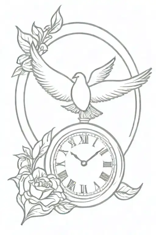 Clock With Dove Flying