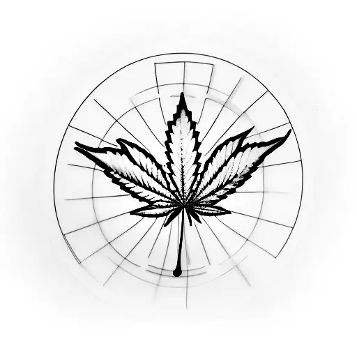 A Cannabis Leaf Formed By Musical Notes