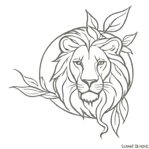 Olive Branch Lion Head With Tahoe Background Black
